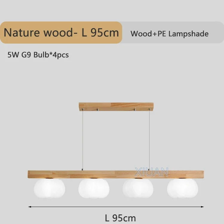 suspension moderne en bois naturel lustre en forme de coton