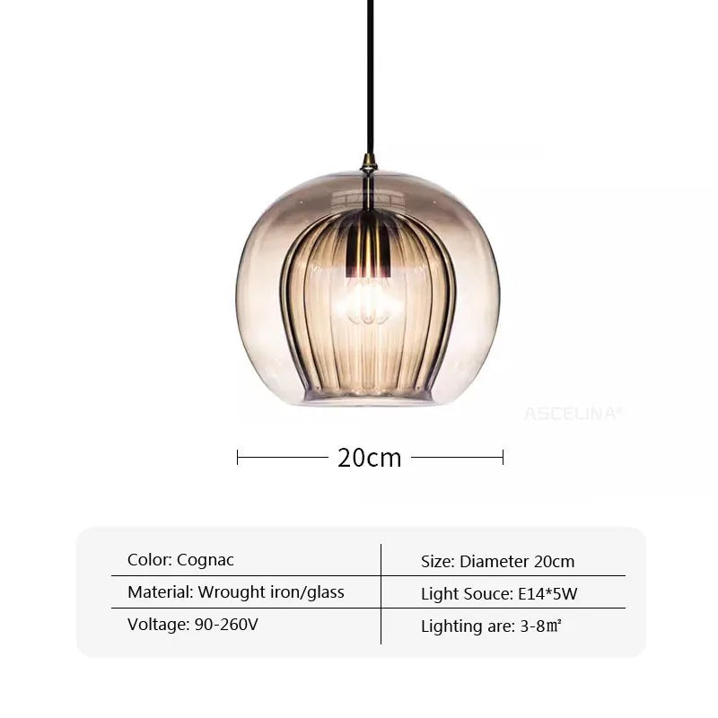 suspension design nordique en verre décorative moderne
