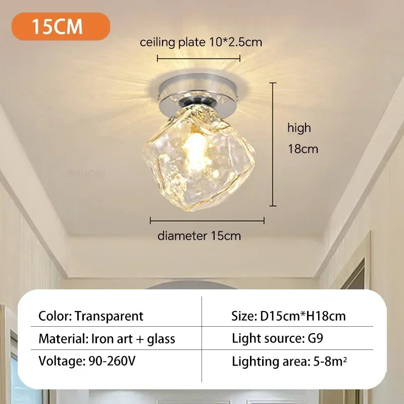 plafonnier moderne en verre pour décoration intérieure élégante