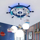 lustre méditerranéen gouvernail avec rétro-éclairage rgb pour enfants