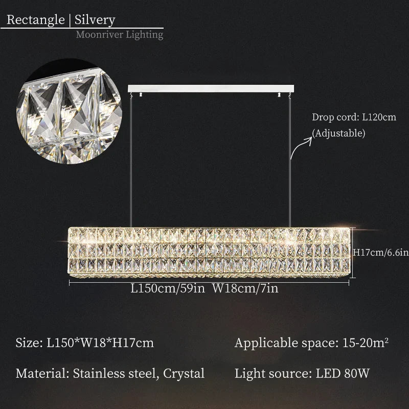 lustre en cristal moderne pour décoration intérieure de luxe