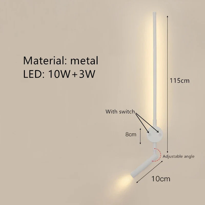 applique murale led minimaliste angle réglable 3000k