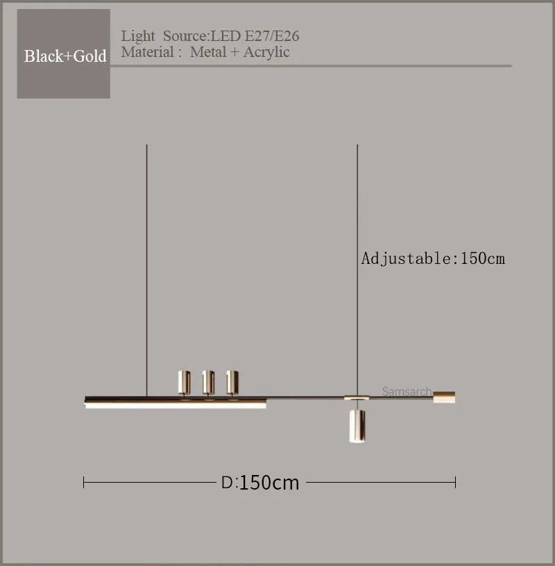 2024 Modern minimalist dining room chandelier high level slotted bar counter kitchen interior decorative lighting