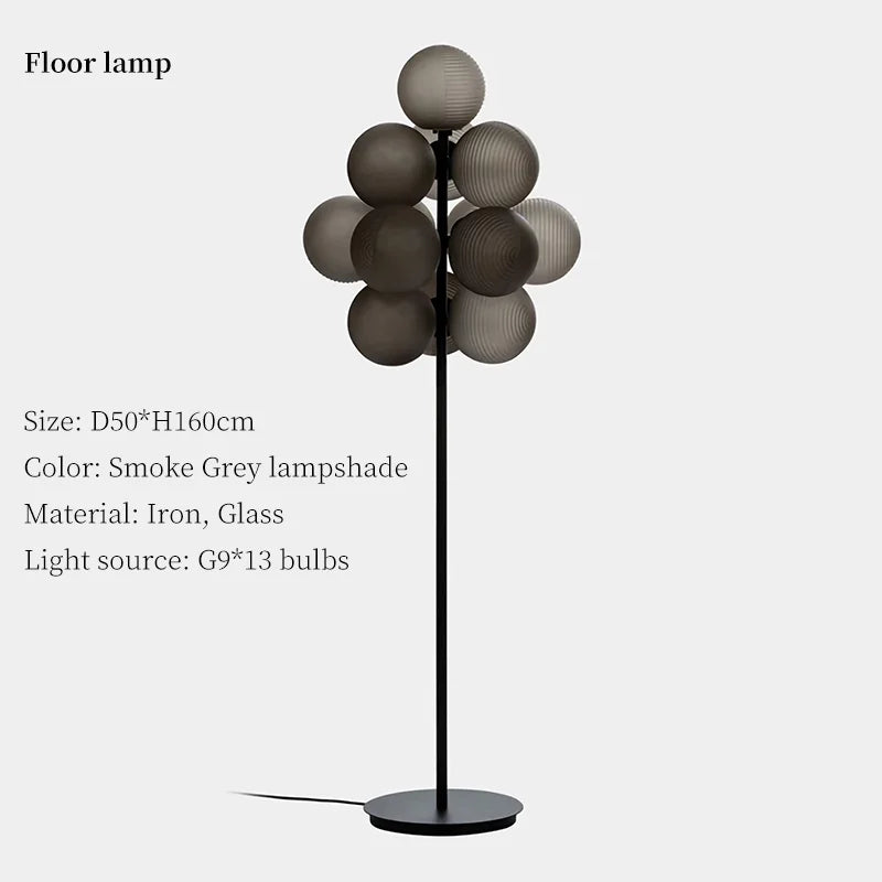 lustre créatif en verre design forme raisin pour intérieur moderne