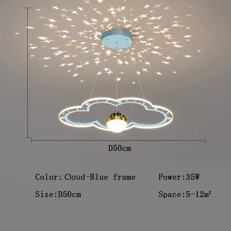 lustre étoile créatif lumineux pour chambre d'enfants