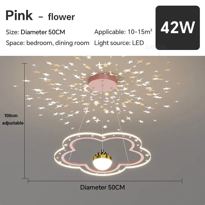 lustre led moderne nuage fleur éclairage ciel étoilé intérieur