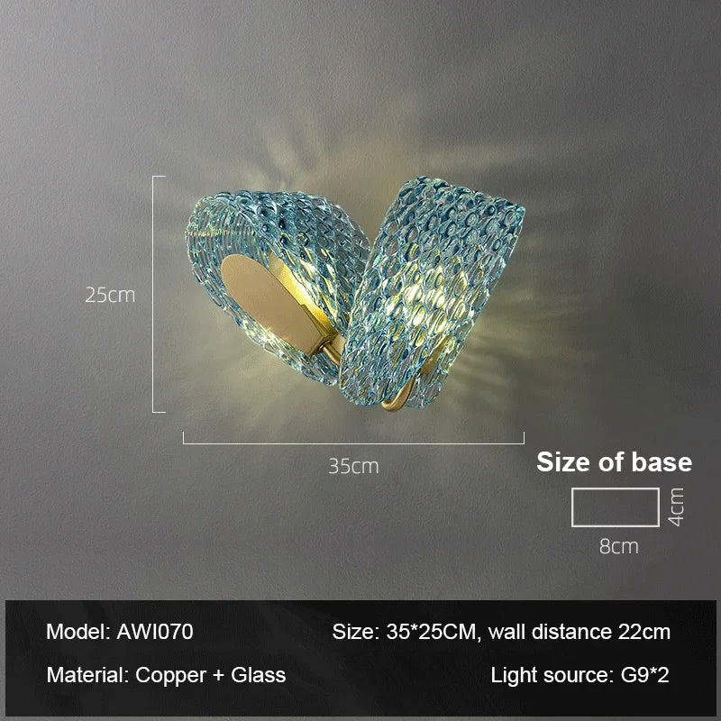 applique murale led de luxe en forme de fleur moderne en cuivre