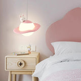 lustre mignon en forme de lapin ours et lune pour chambre d'enfant