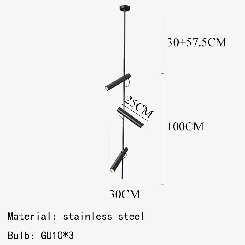 lampe suspendue led moderne rotative avec 1/2/3 têtes pour intérieur
