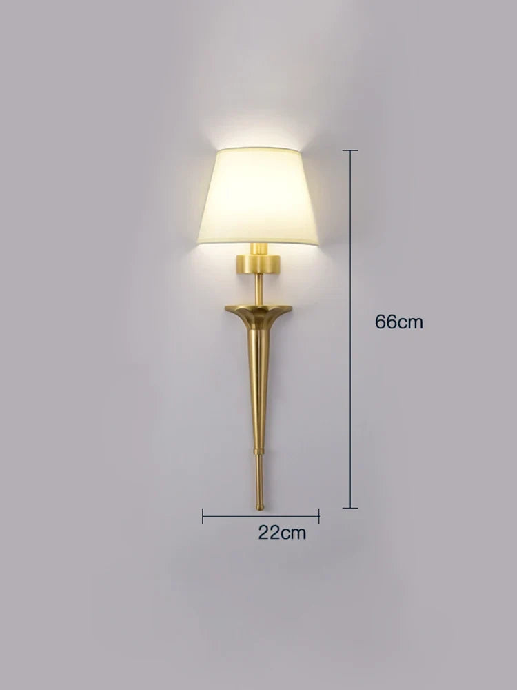 applique murale classique en cuivre led pour décoration maison