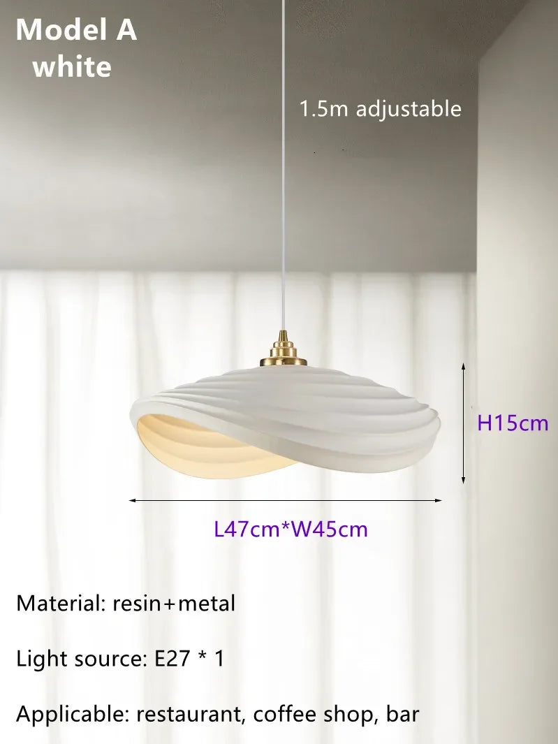 Nordic Minimalist Wabi Sabi Cream Style LED Dining Room Cafe Pendant Light Restaurant Bar Loft Home Decor Lamp Stairs Chandelier