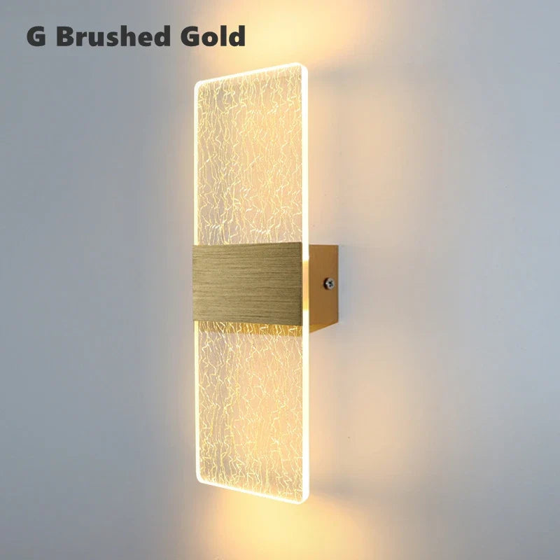 applique murale led nordique en acrylique doré brossé décoration intérieure