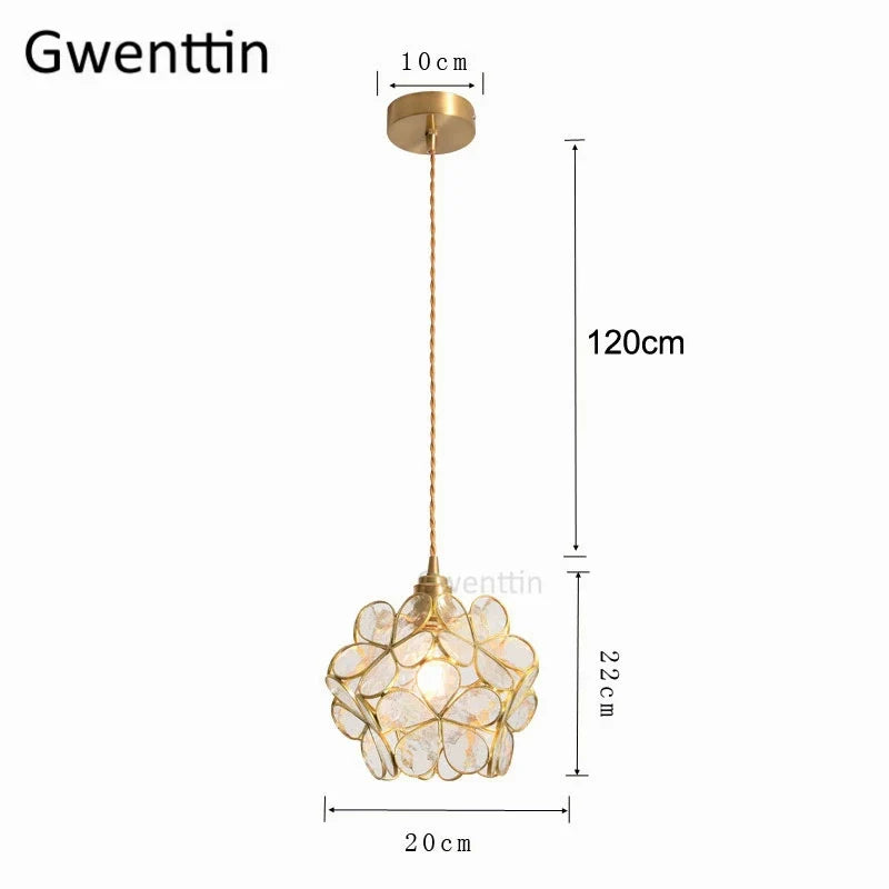 suspension en verre florale style art déco pour intérieur élégant