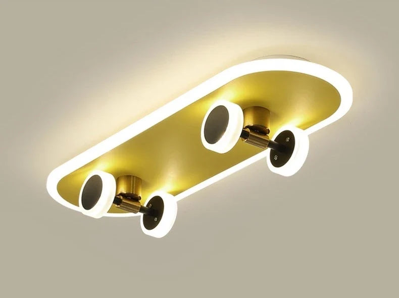 plafonnier créatif nordique skateboard pour chambre d'enfant moderne