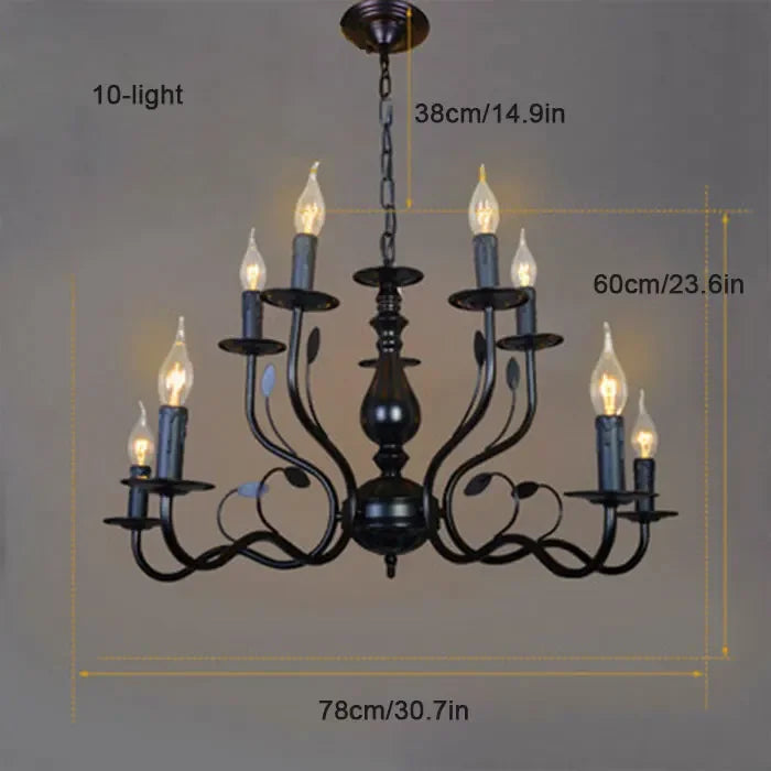 lustre rétro industriel en fer imitation bougie pour décoration intérieur