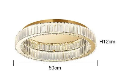 plafonnier circulaire en cristal moderne pour décoration intérieure