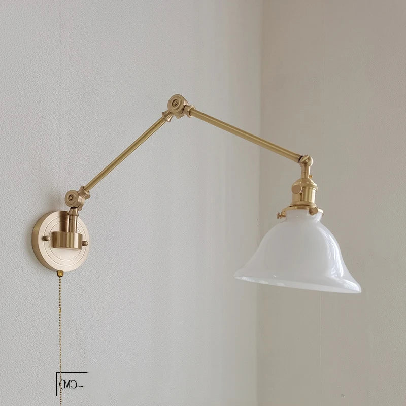 applique murale iwhd en cuivre rotative avec bras long pivotant