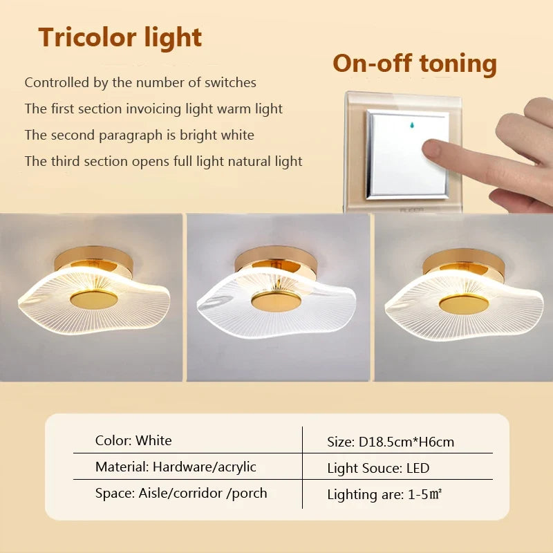 plafonnier led moderne en acrylique pour décoration intérieure