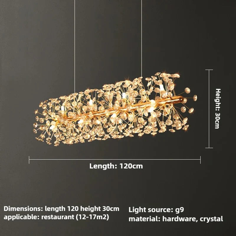 lustre en cristal moderne en forme de pissenlit créatif et atmosphérique