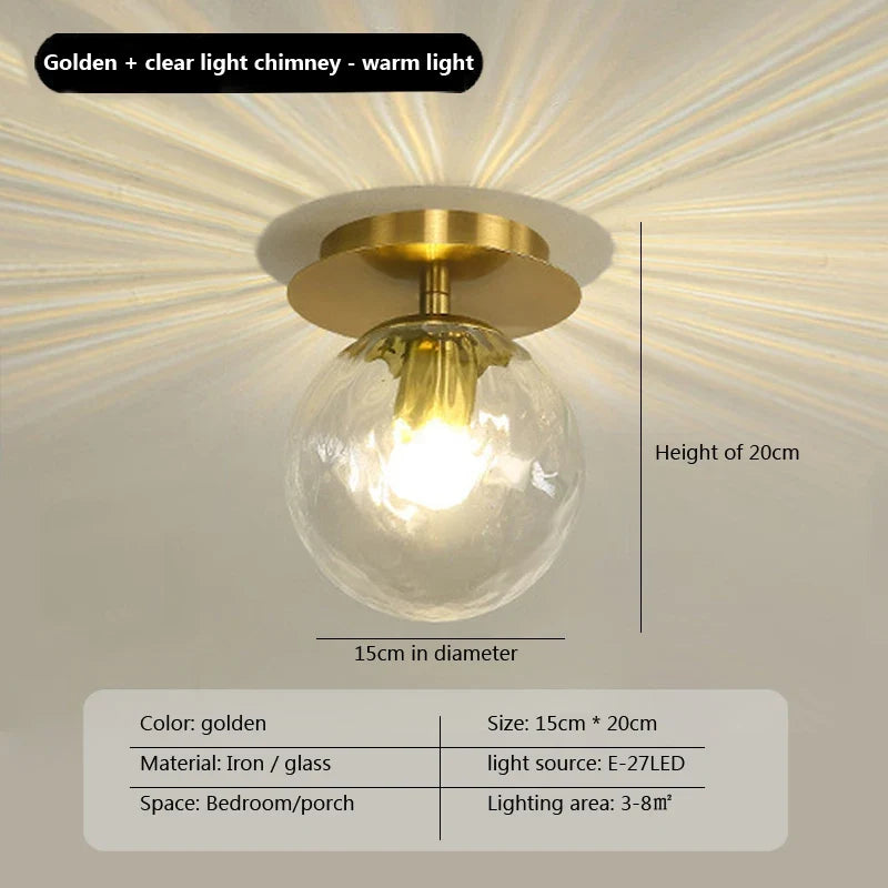 Plafonnier LED boule en verre moderne