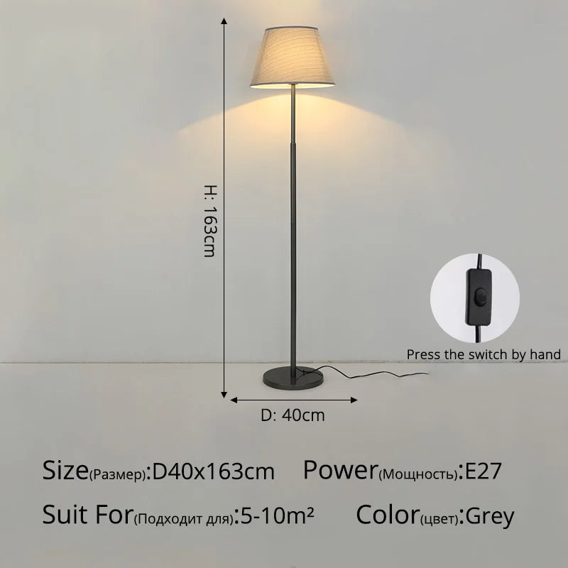 lampe de sol minimaliste de luxe avec table verticale réglable