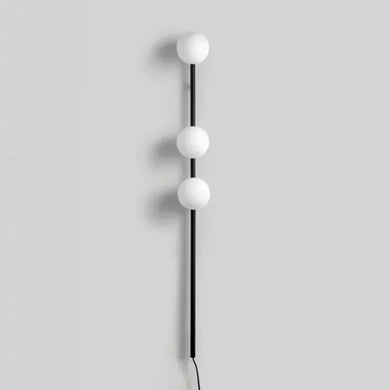 applique murale led longue avec prise de câble en verre rond
