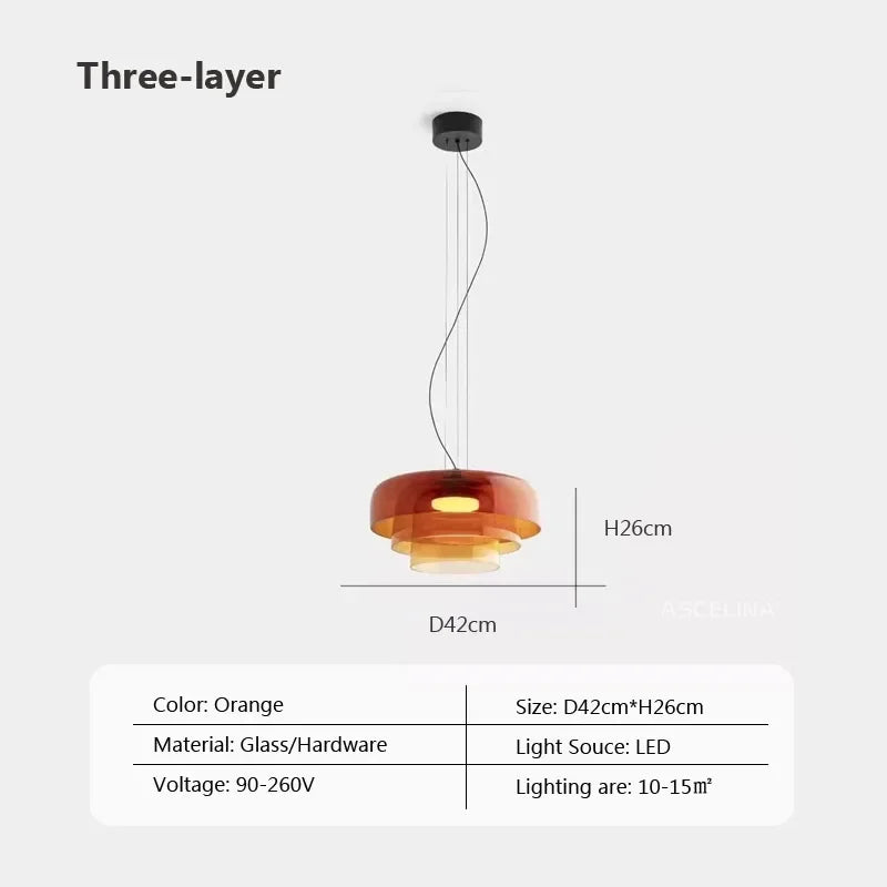 lustre nordique simple en fil de verre pour décoration maison