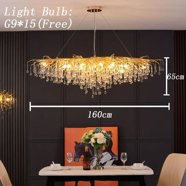lustre en cristal led de luxe moderne simple intérieur