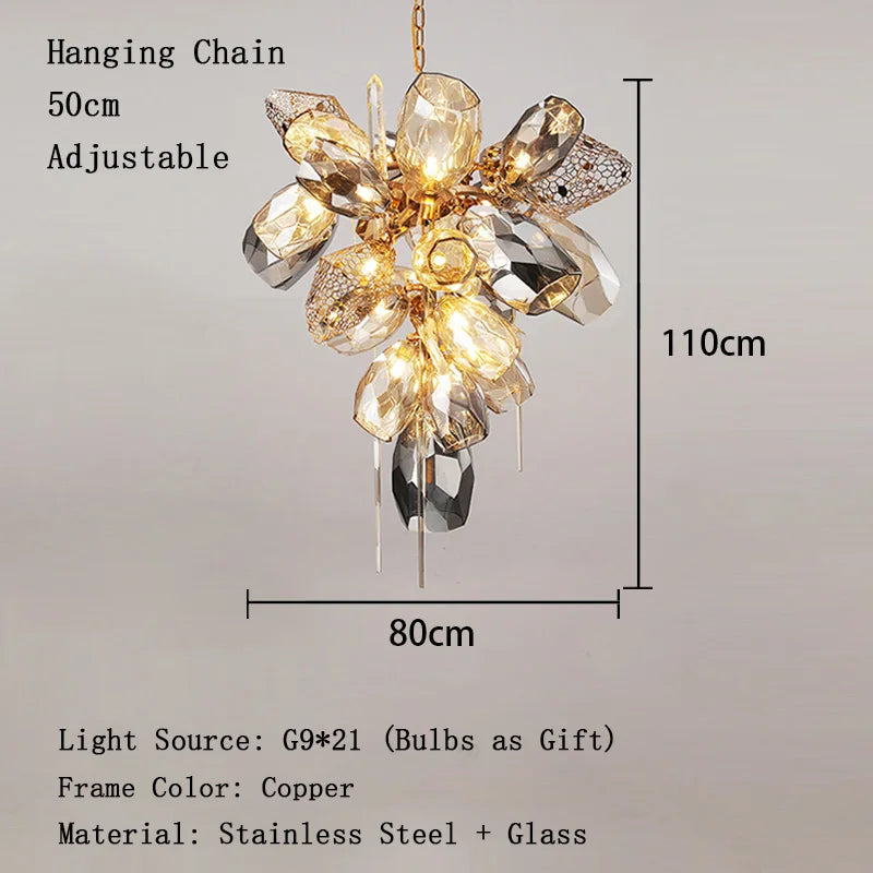 Lustre en verre post-modernes led de luxe