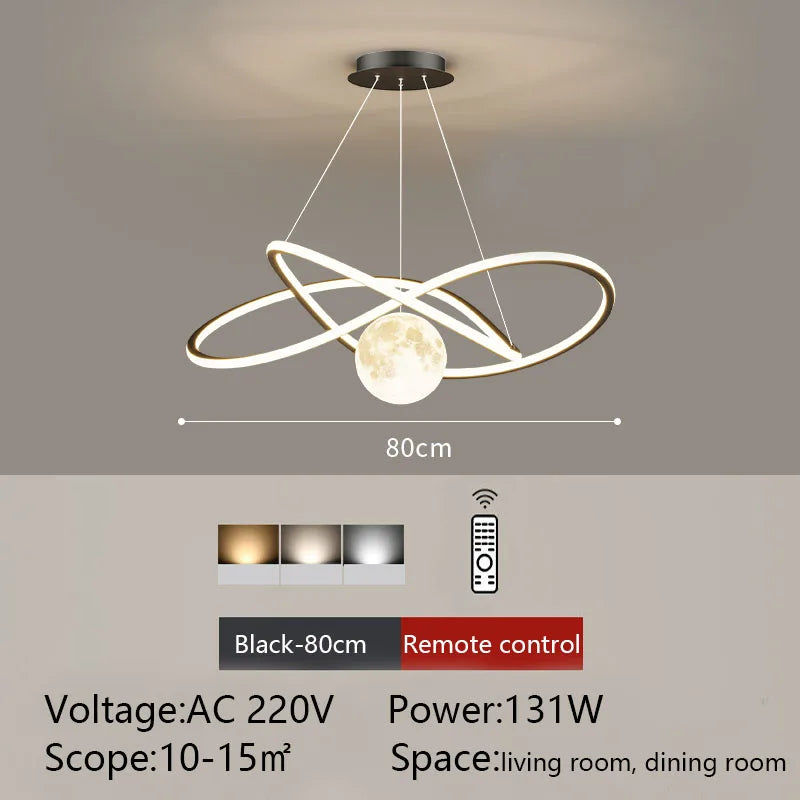 Plafonnier LED suspendu au Design rond