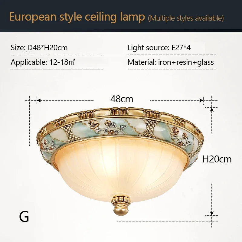 lampes de plafond led rondes design rétro en résine européenne