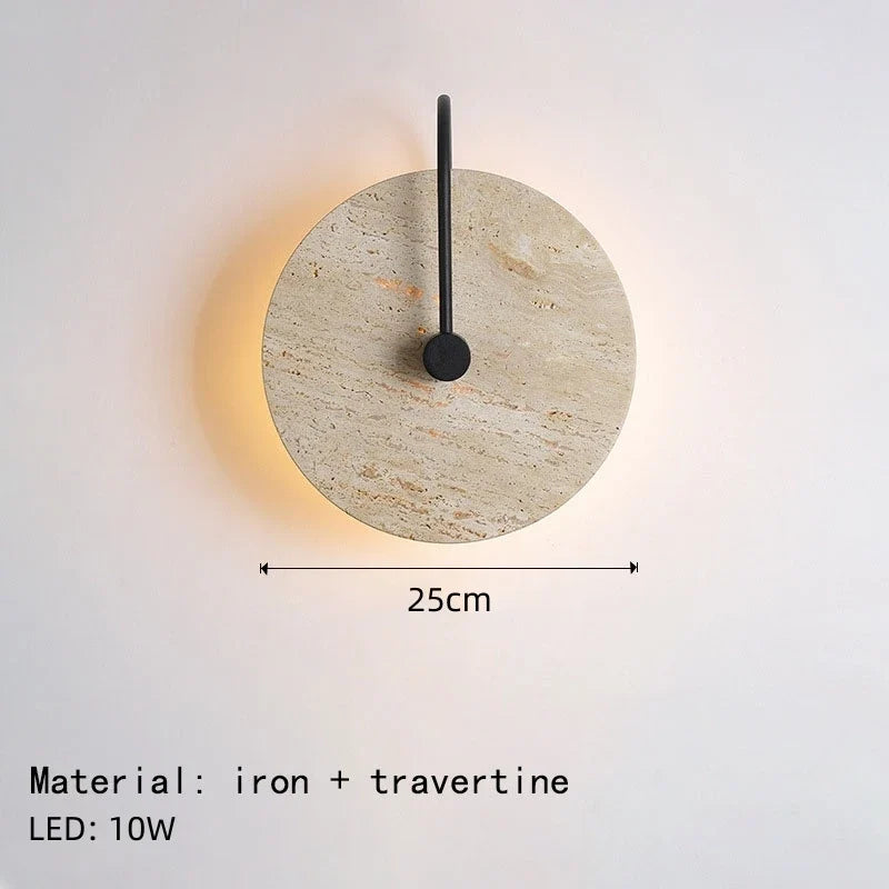 applique murale led ronde en pierre métal noir pour hôtel boutique escaliers