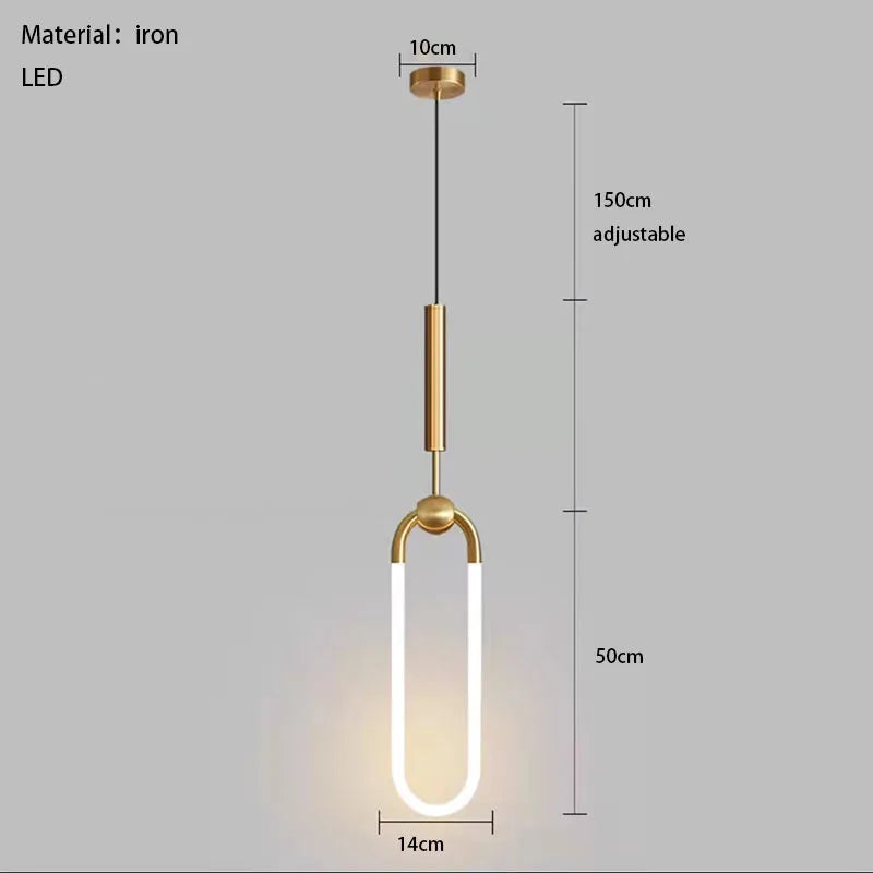 suspension LED ellipse design moderne réglable en hauteur