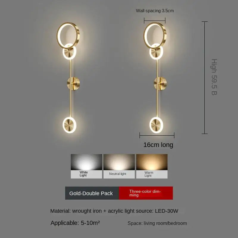 Nordic minimalist living room background wall light, modern creative corridor hallway light, bedroom bedside decorative light