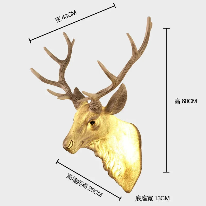 applique murale moderne en bois de cerf avec lumière led décorative