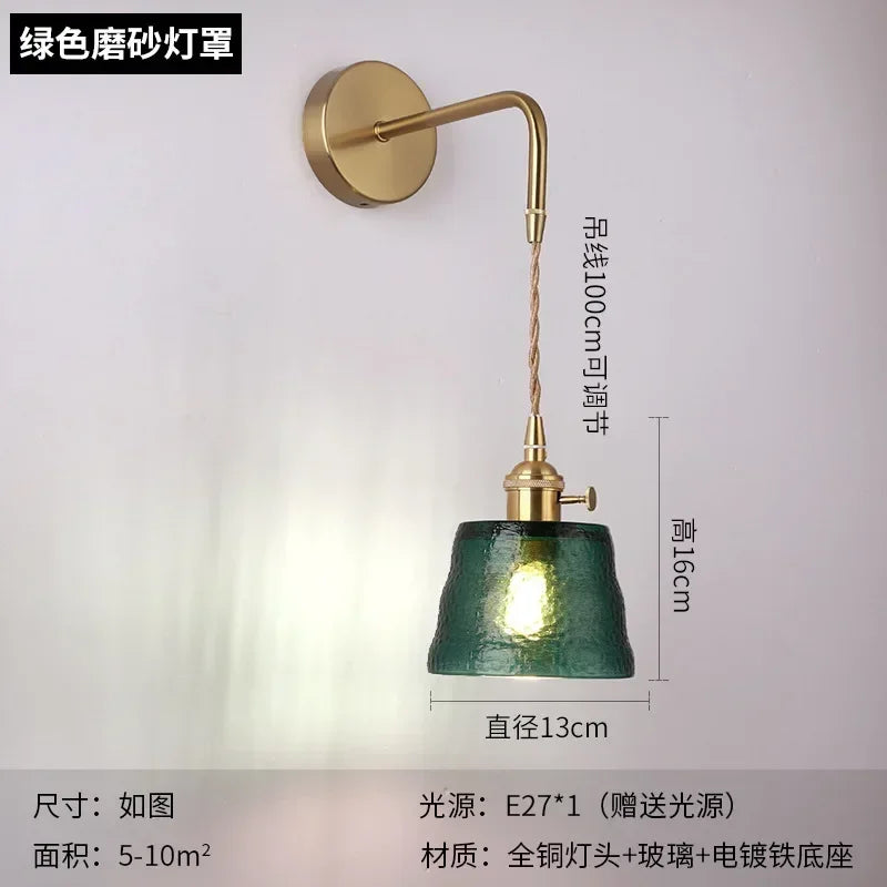 applique murale rotative en verre style nordique japonais avec miroir