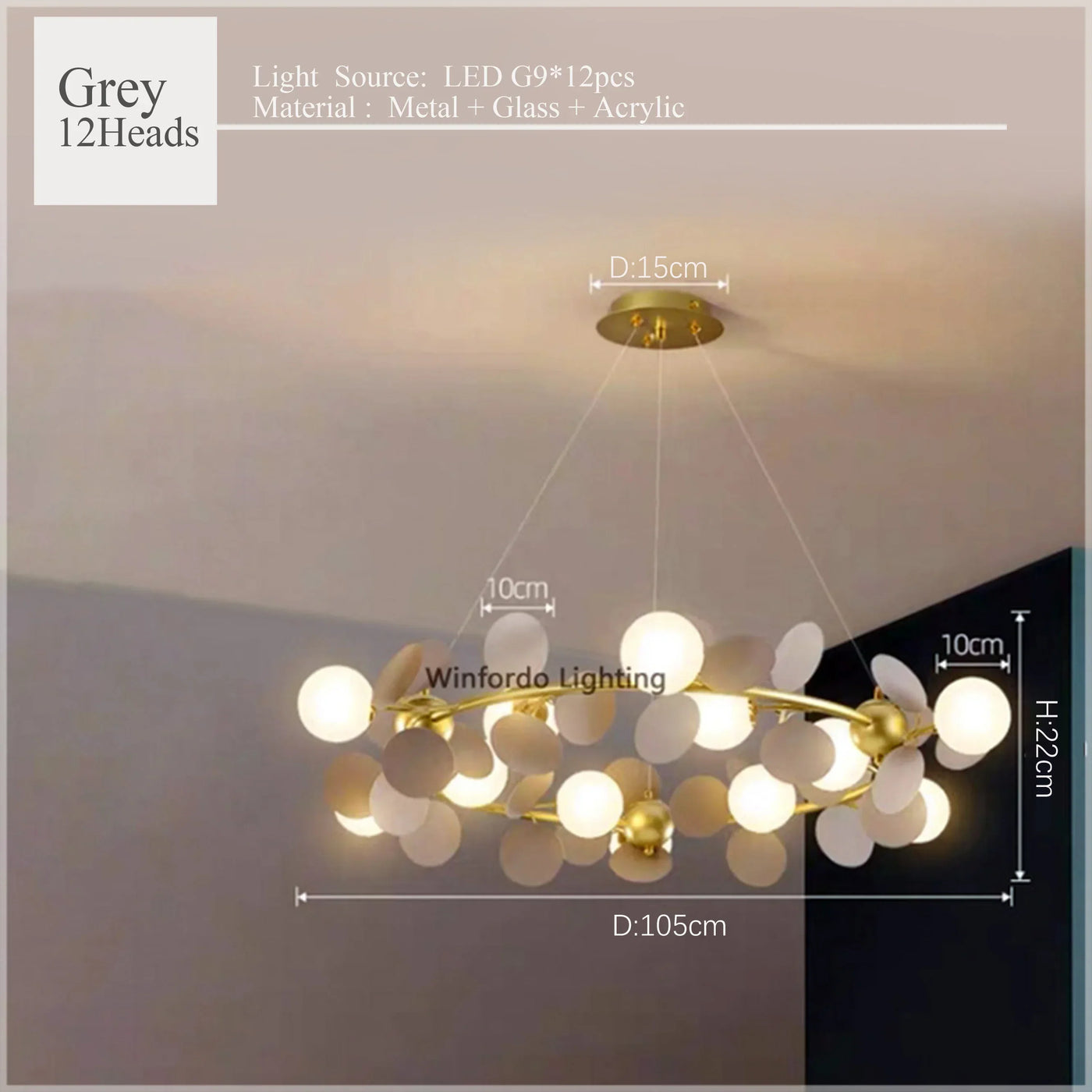 2024Modern Colored Leaf Chandelier LED for Kid’s Bedroom Living Room Diningroom Master Bedroom Bar Hanging Lamp
