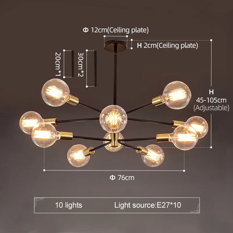 lustre de luxe moderne suspension led décoration nordique