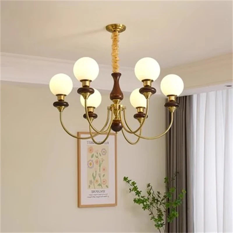 lustre rétro en métal et verre pour intérieur élégant