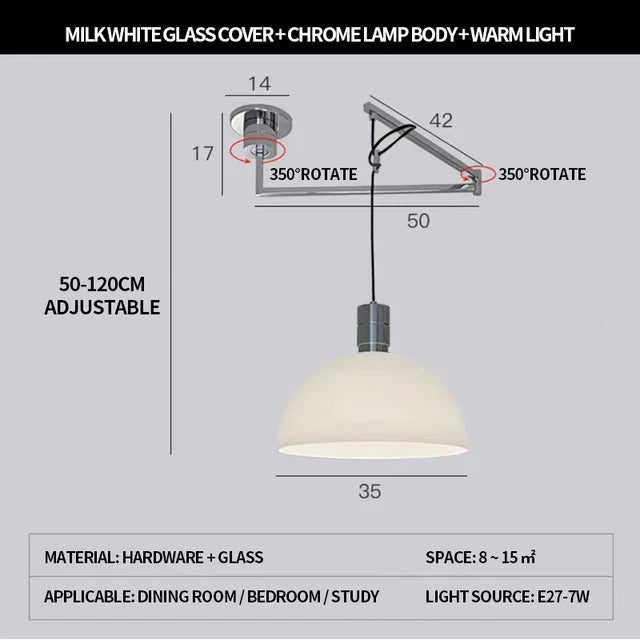 lustre pliable moderne nordique design télescopique pour intérieur contemporain