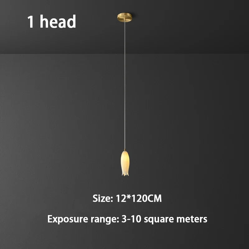 lustre en céramique tulipe pour lampe suspension led rotation duplex