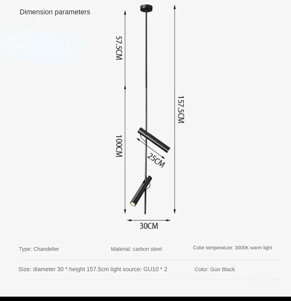 lustre haut de gamme rotatif avec projecteur d'ambiance réglable
