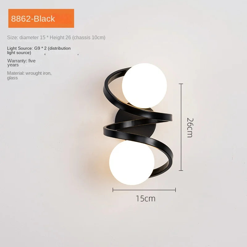 Applique murale led verre moderne intérieur loft miroir façade