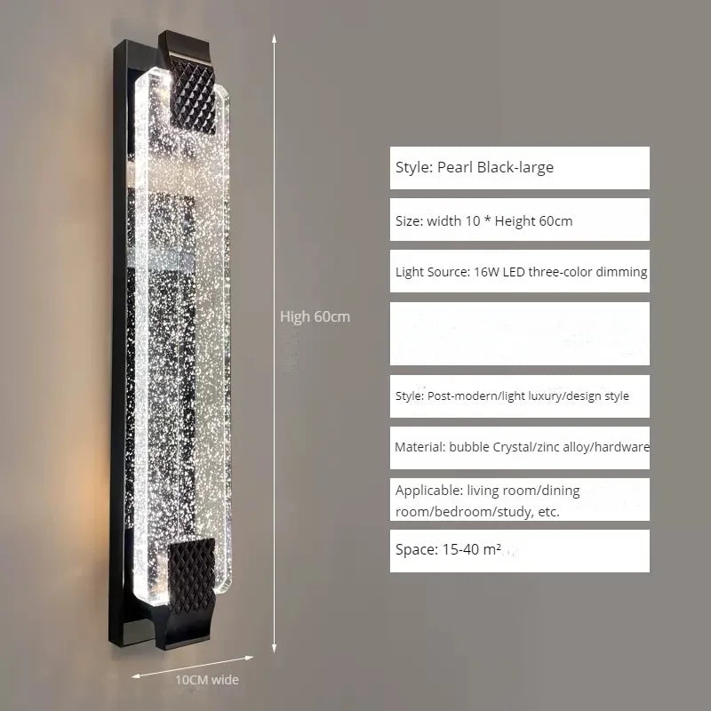 applique murale led bulle cristal moderne luxe décoration