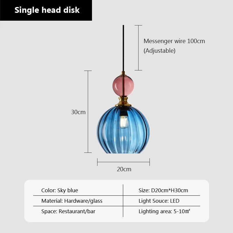 suspension bonbon verre luminaire déco maison