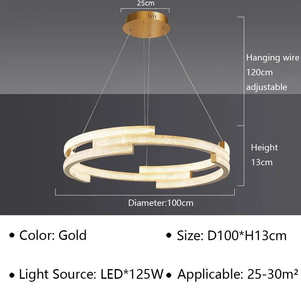 suspension moderne en led pour décoration intérieure élégante