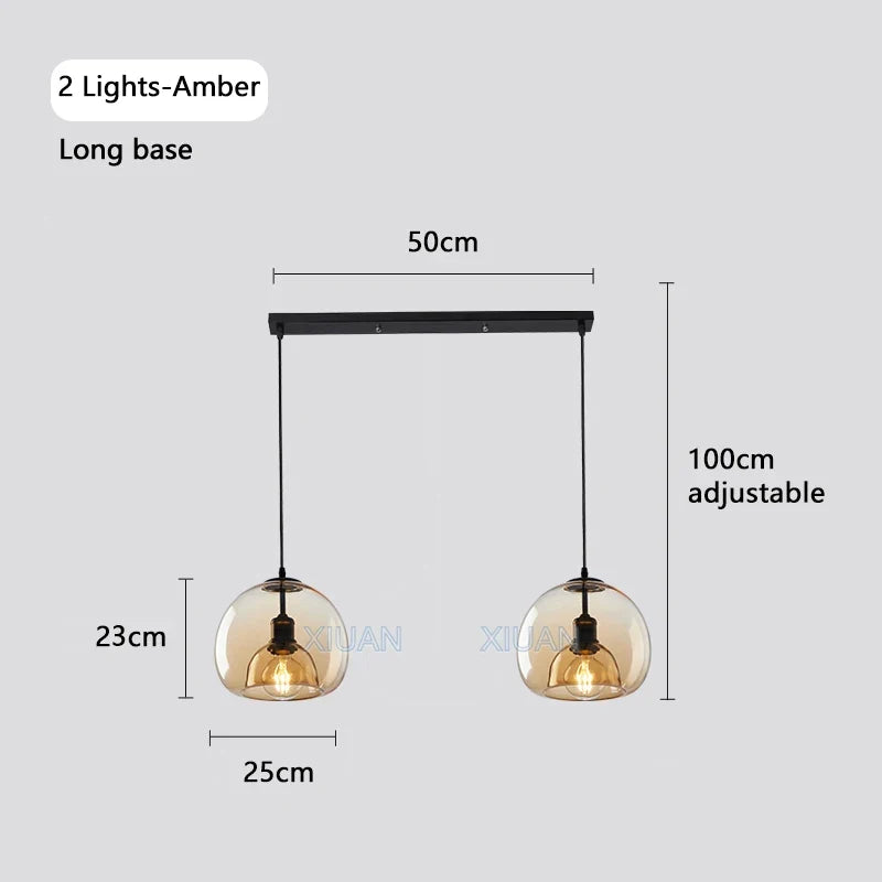 lustre moderne en verre pour éclairage intérieur suspendu