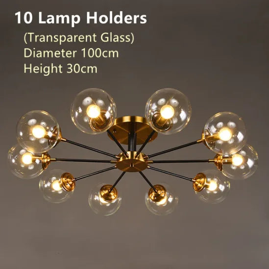 lustre moderne en verre boule pour un éclairage élégant