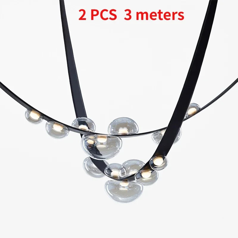 sandyha lustre en cuir avec suspension led design moderne