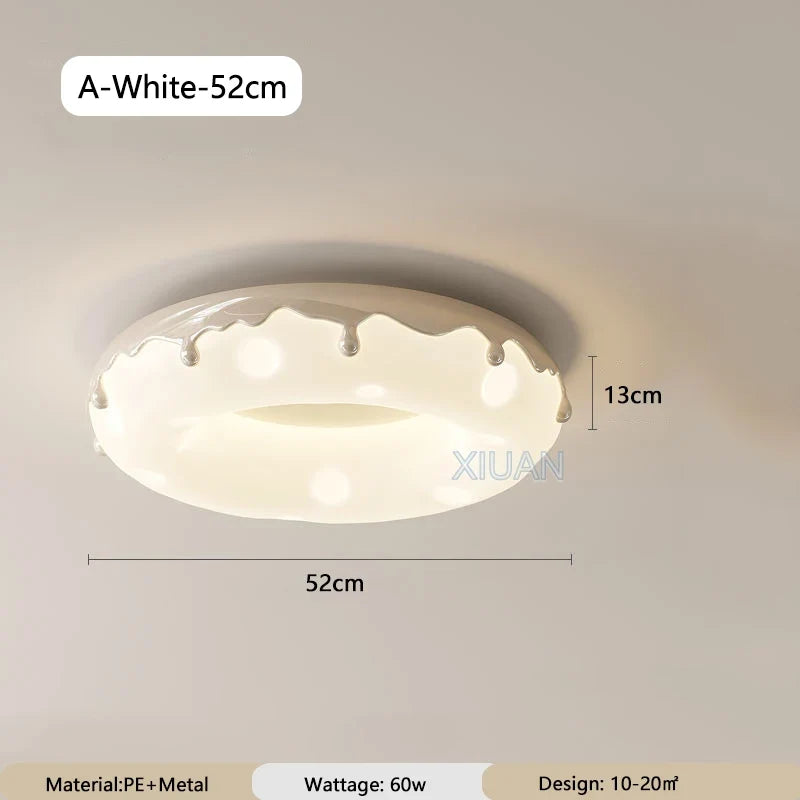 Macron Coloful Donuts Lamp 42cm 52cm Bedroom Ceiling Light White Pink Green Coffee Children‘s Room Chandelier Lights Indoor LED